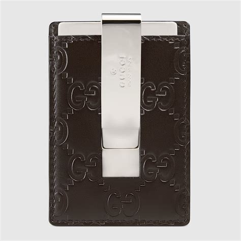 gucci signature money clip wallet.